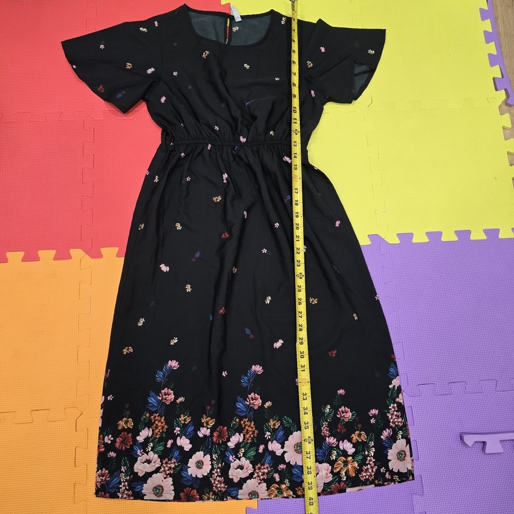 Fame Forever Floral Dress Black Size S (Runs Small / Fits XS) Flutter Sleeve